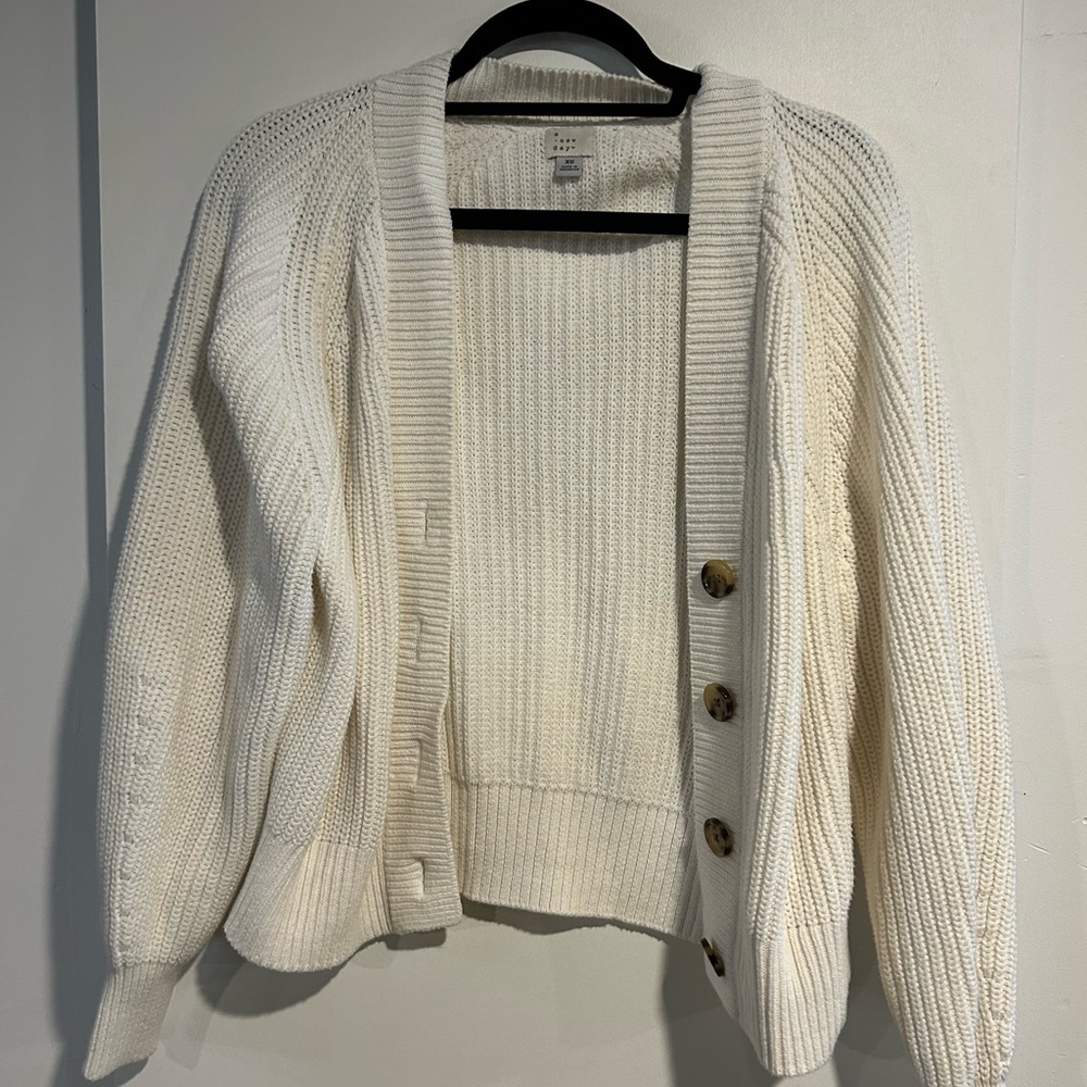 Cozy White Cardigan Sweater